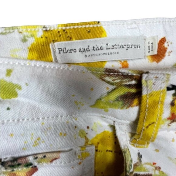 Pilcro and‎ the Letterpress Size 28 High-Rise Bootcut White Yellow Floral Pants - Picture 6 of 8